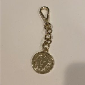 Anne Klein Gold Tone Key Chain with Lion Head